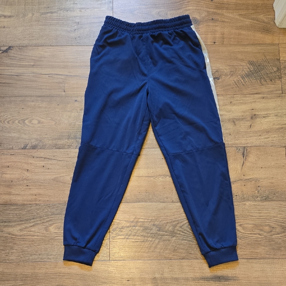 Nike Kids Navy Joggers with White Stripe